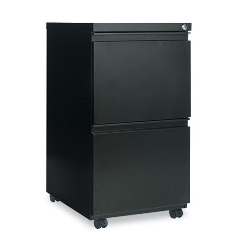 File Pedestal with Full-Length Pull, Left or Right, 2 Legal/Letter-Size File Drawers, Black, 14.96" x 19.29" x 27.75"-(ALEPBFFBL)