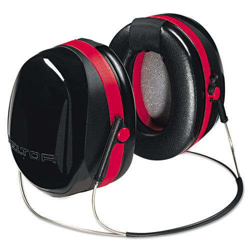 E-A-R Peltor OPTIME 105 Behind-The-Head Earmuffs, 29 dB NRR, Red/Black-(MMMH10B)