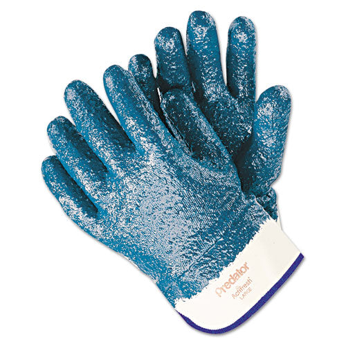 Predator Premium Nitrile-Coated Gloves, Blue/White, Large, 12 Pairs-(MPG9761R)