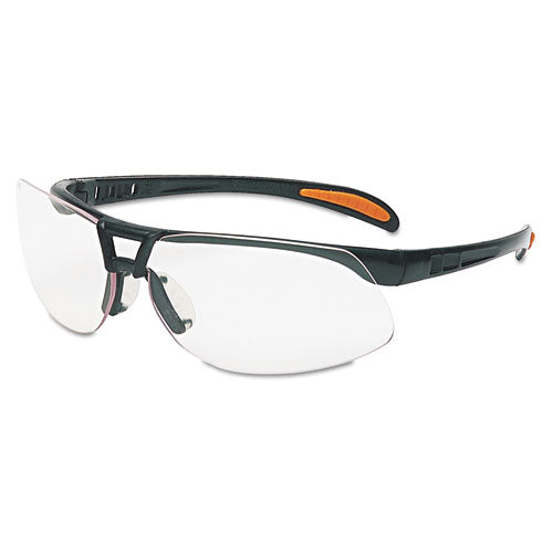 Protege Safety Eyewear, Metallic Black Frame, Clear Lens-(UVXS4200)