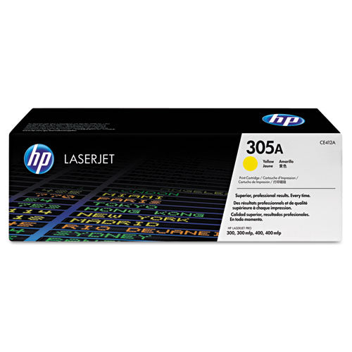 HP 305A, (CE412A) Yellow Original LaserJet Toner Cartridge-(HEWCE412A)