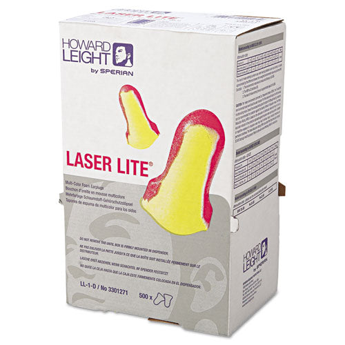 LL-1 D Laser Lite Single-Use Earplugs, Cordless, 32NRR, MA/YW, LS500, 500 Pairs-(HOWLL1D)