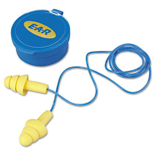 E-A-R UltraFit Multi-Use Earplugs, Corded, 25NRR, Yellow/Blue, 50 Pairs-(MMM3404002)