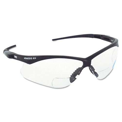 V60 Nemesis Rx Reader Safety Glasses, Black Frame, Smoke Lens, +2.0 Diopter Strength-(KCC22518)