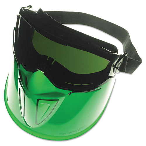 V90 Series Face Shield, Black Frame, Dark Green Lens, Anti-Fog-(KCC18633)