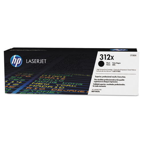 HP 312X, (CF380X) High-Yield Black Original LaserJet Toner Cartridge-(HEWCF380X)