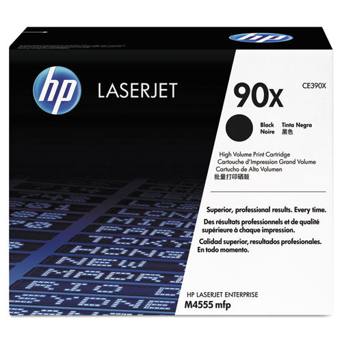 HP 90X, (CE390X) High-Yield Black Original LaserJet Toner Cartridge-(HEWCE390X)