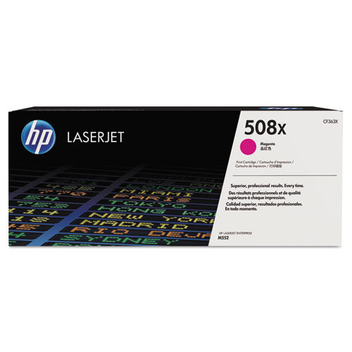 HP 508X, (CF363X) High-Yield Magenta Original LaserJet Toner Cartridge-(HEWCF363X)