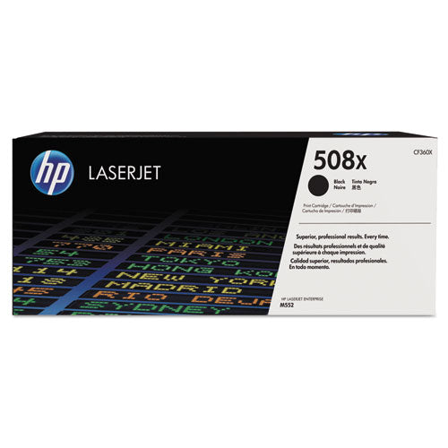 HP 508X, (CF360X) High-Yield Black Original LaserJet Toner Cartridge-(HEWCF360X)