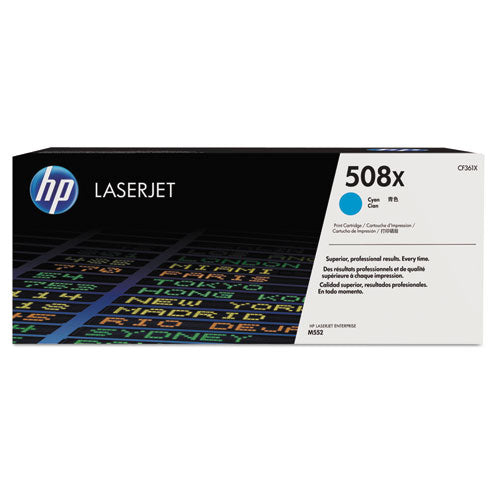 HP 508X, (CF361X) High-Yield Cyan Original LaserJet Toner Cartridge-(HEWCF361X)