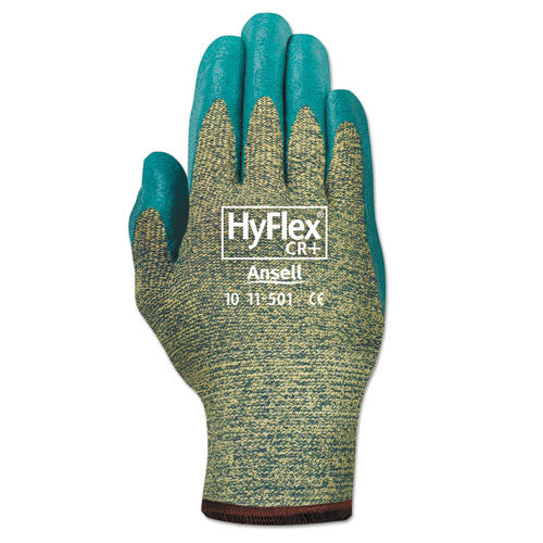 HyFlex 501 Medium-Duty Gloves, Size 8, Kevlar/Nitrile, Blue/Green, 12 Pairs-(ANS115018)