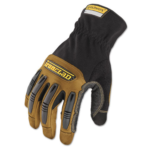 Ranchworx Leather Gloves, Black/Tan, X-Large-(IRNRWG205XL)