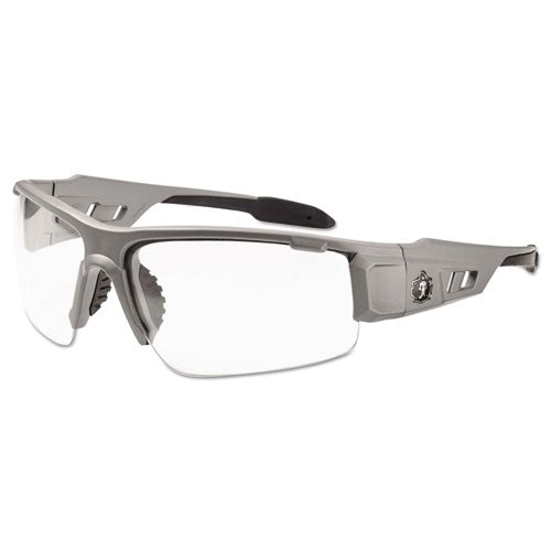 Skullerz Dagr Safety Glasses, Matte Gray Frame/Clear Lens, Nylon/Polycarb-(EGO52100)