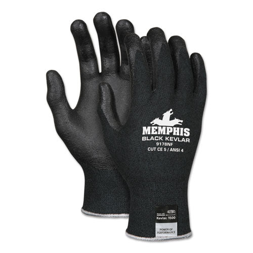 Kevlar Gloves 9178NF, Kevlar/Nitrile Foam, Black, X-Large-(CRW9178NFXL)