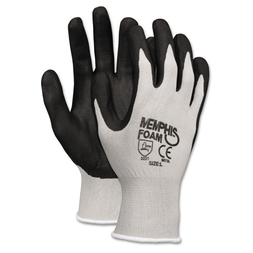 Economy Foam Nitrile Gloves, Small, Gray/Black, 12 Pairs-(CRW9673S)