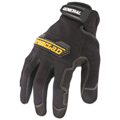 General Utility Spandex Gloves, Black, Large, Pair-(IRNGUG04L)