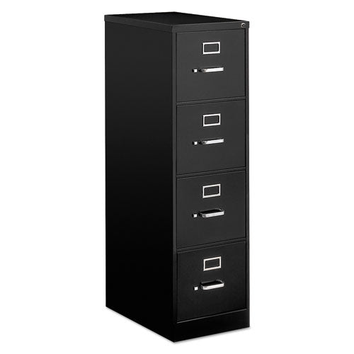 Economy Vertical File, 4 Letter-Size File Drawers, Black, 15" x 25" x 52"-(ALEHVF1552BL)