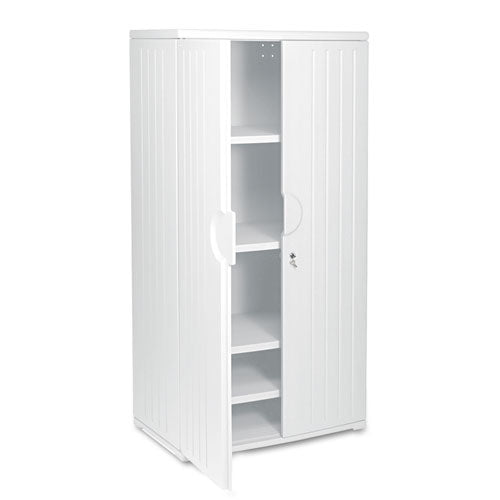 Rough n Ready Storage Cabinet, Four-Shelf, 36w x 22d x 72h, Platinum-(ICE92573)