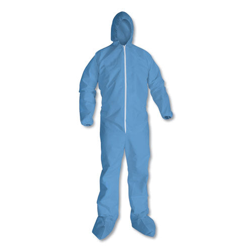 A65 Zipper Front Flame Resistant Coveralls, Large, Blue, 25/Carton-(KCC45353)