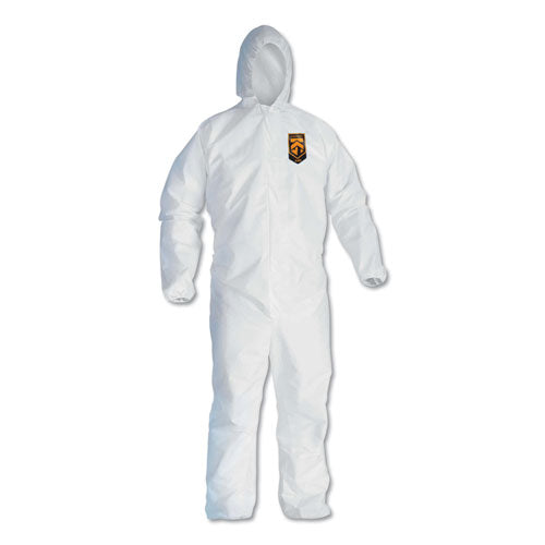 A40 Elastic-Cuff and Ankle Hooded Coveralls, 4X-Large, White, 25/Carton-(KCC44327)