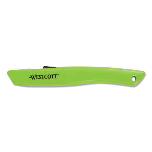 Safety Ceramic Blade Box Cutter, 0.5" Blade, 6.15" Plastic Handle, Green-(ACM17519)