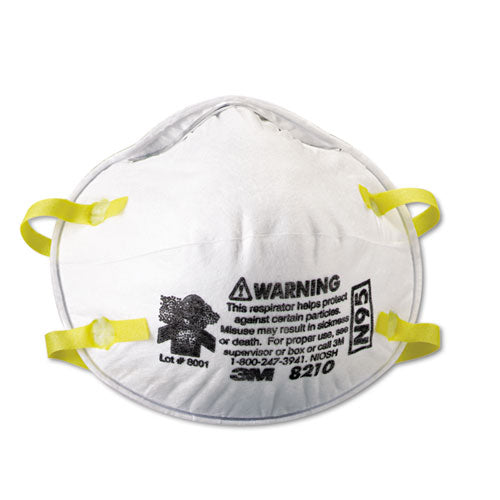 Lightweight Particulate Respirator 8210, N95, Standard Size, 20/Box-(MMM8210)