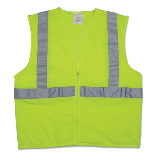 Zipper Safety Vest, X-Large, Hi-Viz Lime Yellow-(PID302MVGZLYXL)