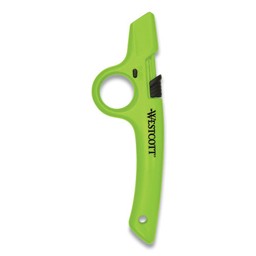 Full Size Retractable Box Cutter, Plastic Handle, Green, 6/Box-(ACM17530)