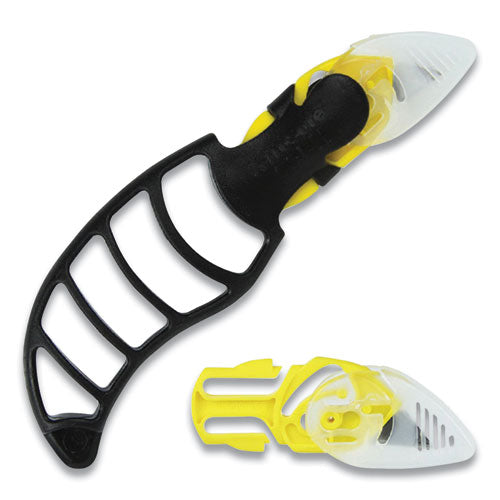 X-traSafe Cartridge Knife Kit, Four Assembled Knives, 8 Replacement Blade Cartridges, Yellow-(CEWCSI10)