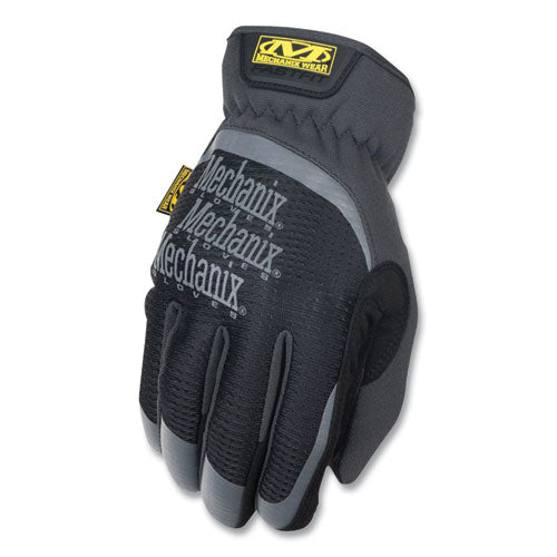 FastFit Work Gloves, Black/Gray, Large-(RTSMFF05010)