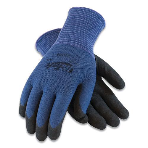 GP Nitrile-Coated Nylon Gloves, Small, Blue/Black, 12 Pairs-(PID34500S)