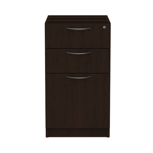 Alera Valencia Series Full Pedestal File, Left/Right, 3-Drawers: Box/Box/File, Legal/Letter, Espresso, 15.63" x 20.5" x 28.5"-(ALEVA532822ES)