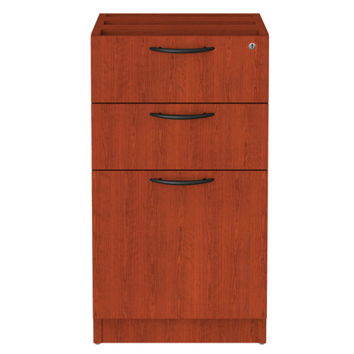 Alera Valencia Series Full Pedestal File, Left/Right, 3-Drawers: Box/Box/File, Legal/Letter, Cherry, 15.63" x 20.5" x 28.5"-(ALEVA532822MC)