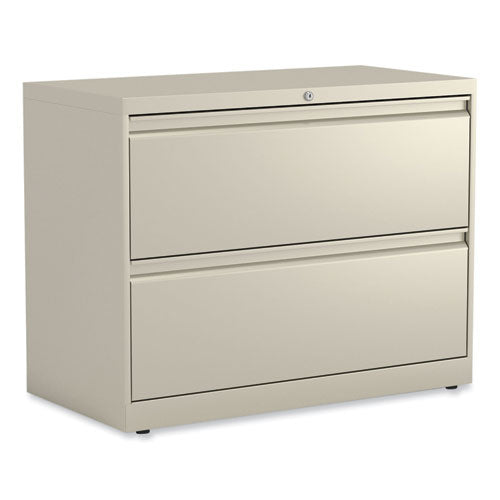 Lateral File, 2 Legal/Letter-Size File Drawers, Putty, 36" x 18.63" x 28"-(ALEHLF3629PY)